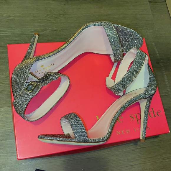 Kate Spade Bronze Lurex Isa Ankle Strap Heel - Picture 4 of 7